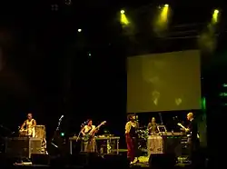 Transglobal Underground performing on World Music Day (21 June) 2007 at Kotzia Square, Athens, Greece