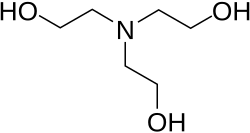 Skeletal formula of triethanolamine