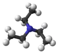 Ball and stick model of triethylamine
