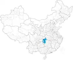Map of the Tujia (0.68%).