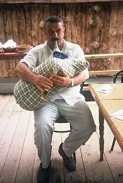 Laz man from Turkey playing a tulum