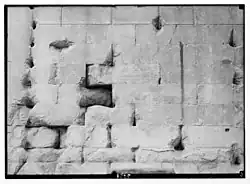 Photograph of the north wall interior
