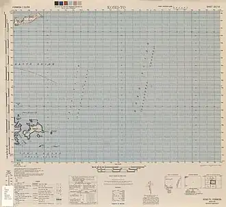Map of Hujing Island (labeled as Kosei-tō) and surrounding area (AMS, 1944)
