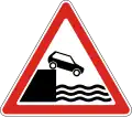 Unprotected quay of riverbank ahead
