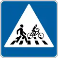 Pedestrians and Cyclist crossing (placed on left side of road)
