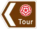 Direction along a route passing through places of interest recognised by a regional tourist organisation (VisitEngland version)