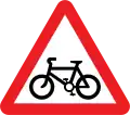 Cyclists crossing or cycle route ahead