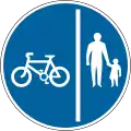 Segregated track and path for pedal cycles and pedestrians only