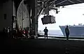 Moving pallets into the hangar of USS&nbsp;Enterprise, 2010