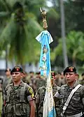 Guatemalan paratroopers from the Parachute Brigade wearing the Ephod Combat Vest parade in Puerto San José, Guatemala, 30 June 2011.
