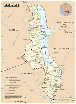 Location of Malawi