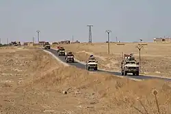 Turkish MRAP Kirpi (behind) and U.S. MRAP Oshkosh M-ATV (in front), Northern Syria