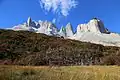 Cerro Espada, Cerro Hoja, Cerro Mascara, Cuerno Norte. Viewed from the west in French Valley.