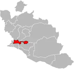 Situation of the canton of Le Pontet in the department of Vaucluse