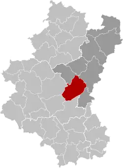 Location of Vaux-sur-Sûre in Luxembourg province