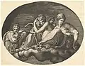 Venus and Cupid, two other goddesses and a putto, from a series of eight compositions after Francesco Primaticcio's designs for the ceiling of the Ulysses Gallery (destroyed 1738–39) at Fontainebleau MET DP821341.jpg
