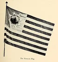 Black and white photograph of Vermont's second official flag[23]