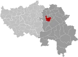 Location of Verviers in the province of Liège