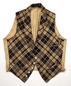 Mid-19th century American linen and wool vest