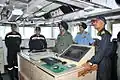 VAdm. S.&nbsp;P.&nbsp;S. Cheema and Air Marshal BS Dhanoa being briefed by Kumar