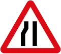 Road narrows (right side)