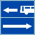I.413b: One way street with a contraflow lane for buses