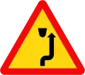 W.246c: Median strip ahead - pass on right side