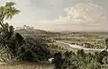 View from Coopers Hill, with Runnemede and Windsor Castle engraved by E.Radclyffe after a picture by Thomas Allom published in 1842