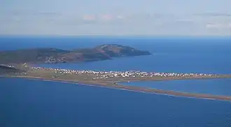 The village of Miquelon seen from the west