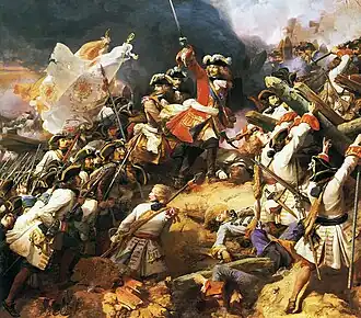 French white regimental flag at the battle of Denain (1712)