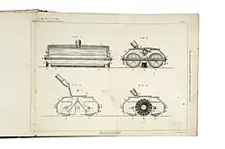 A page from an old book showing technical drawings of a carpet sweeper