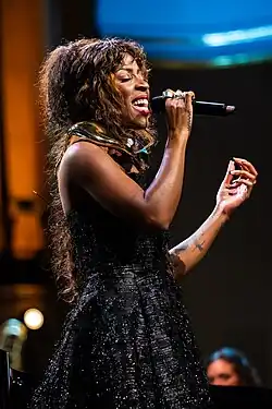Charlotte Adigéry at the opening concert of the Belgian Presidency of the Council of the European Union in January 2024