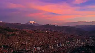La Paz, Bolivia, the world's highest capital city.
