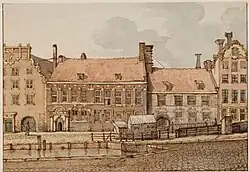 The Voetboogdoelen drawn by Gerrit Lamberts around 1820.