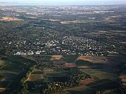 An aerial view of Sussargues