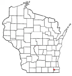 Location of the Town of Burlington (town), Wisconsin
