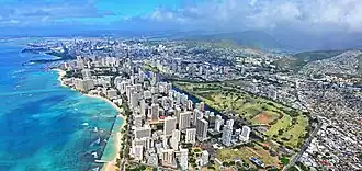 Aerial view of Waikīkī