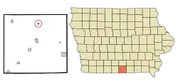 Location of Millerton, Iowa