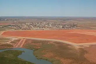Aerial view of Wedgefield from the north, April 2012.