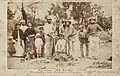Miners and their wives posing with the finders of the Welcome Stranger Nugget