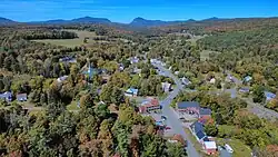 View of West Burke, VT, with Willoughby Gap visible in the background