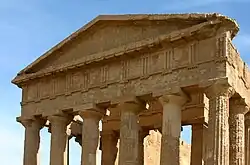 Temple of Concordia, Agrigento, Sicily, with plain metopes