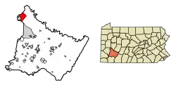 Location of Lower Burrell in Westmoreland County, Pennsylvania.