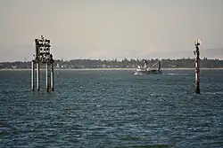 A view of the ocean with a ship
