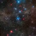 Wide-field view of NGC 2547, created from DSS2 images.
