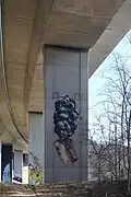 Large graffiti on the north pillar 23