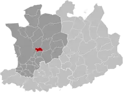 Location of Wijnegem in the province of Antwerp