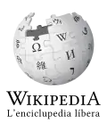 Wikipedia logo displaying the name "Wikipedia" and its slogan: "The Free Encyclopedia" below it, in Lombard