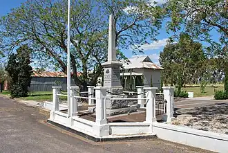War memorial on the main street of town