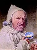 Le Malade Imaginaire, watercolor painting of the artist posing as a hypochondriac, exhibited at the 1855 Spring Exhibition of the Society of Painters in Water-Colours